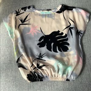 Zara floral print short sleeve tee